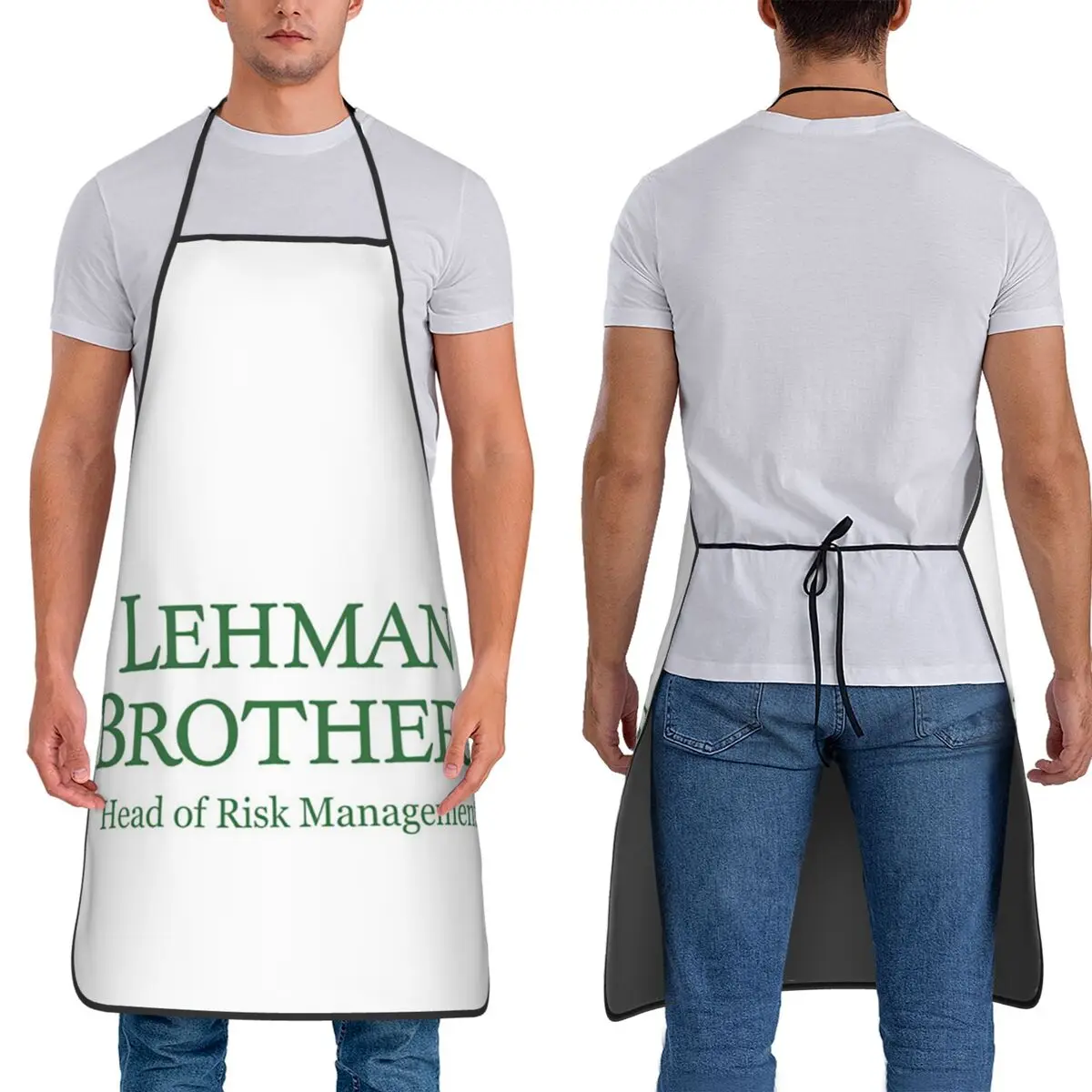Lehman Brothers Risk Management 2008 Fin Apron Chef Cuisine Tablier Bib Kitchen Cleaning Pinafore for Women Men Painting