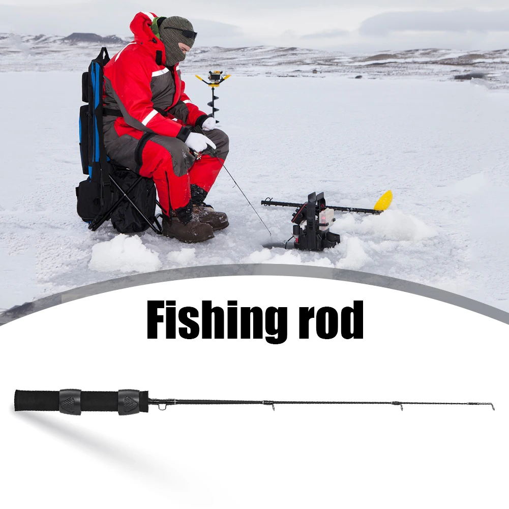 LEO 51cm Ice Fishing Rod Fiberglass Fishing Rod Reel Combo Portable Ultra-short Antiskid Grip Tackle Pesca Fisherman Gear