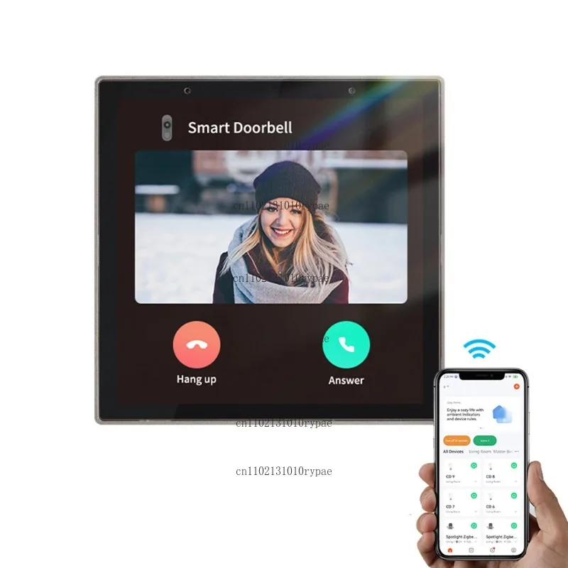 4-inch EU-standard Central Control Screen Panel for Smart Home, Built-in Gateway with Voice Control