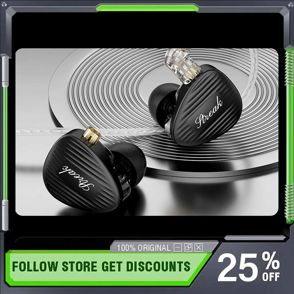 

GK-Streak KUN Dual-Driver Wired in-Ear Earphone KUN Dynamic Micro Planar Dual Driver Earphones Hi-Fi Portable Gamers Headset