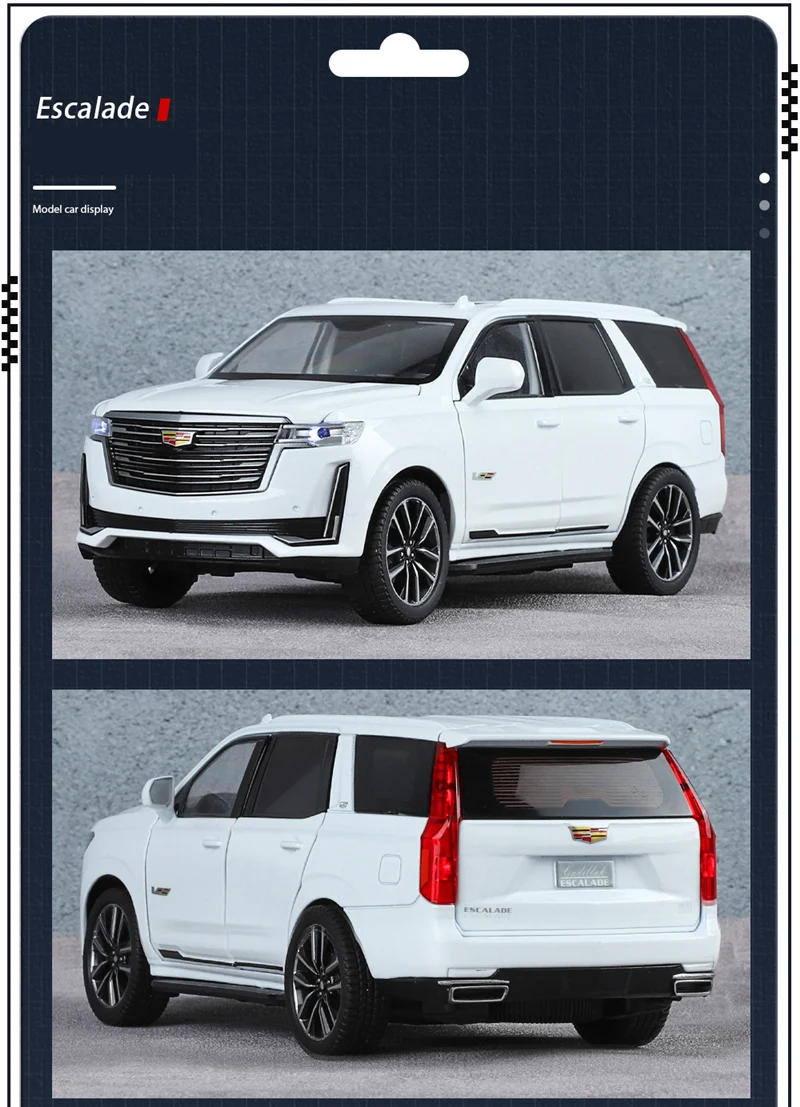 1/24 Cadillac Escalade SUV Luxus-Automodell aus Legierung, Druckguss-Metall Geländewagen-Modell mit Sound und Licht, Kinderspielzeug-Geschenk – Detail 14