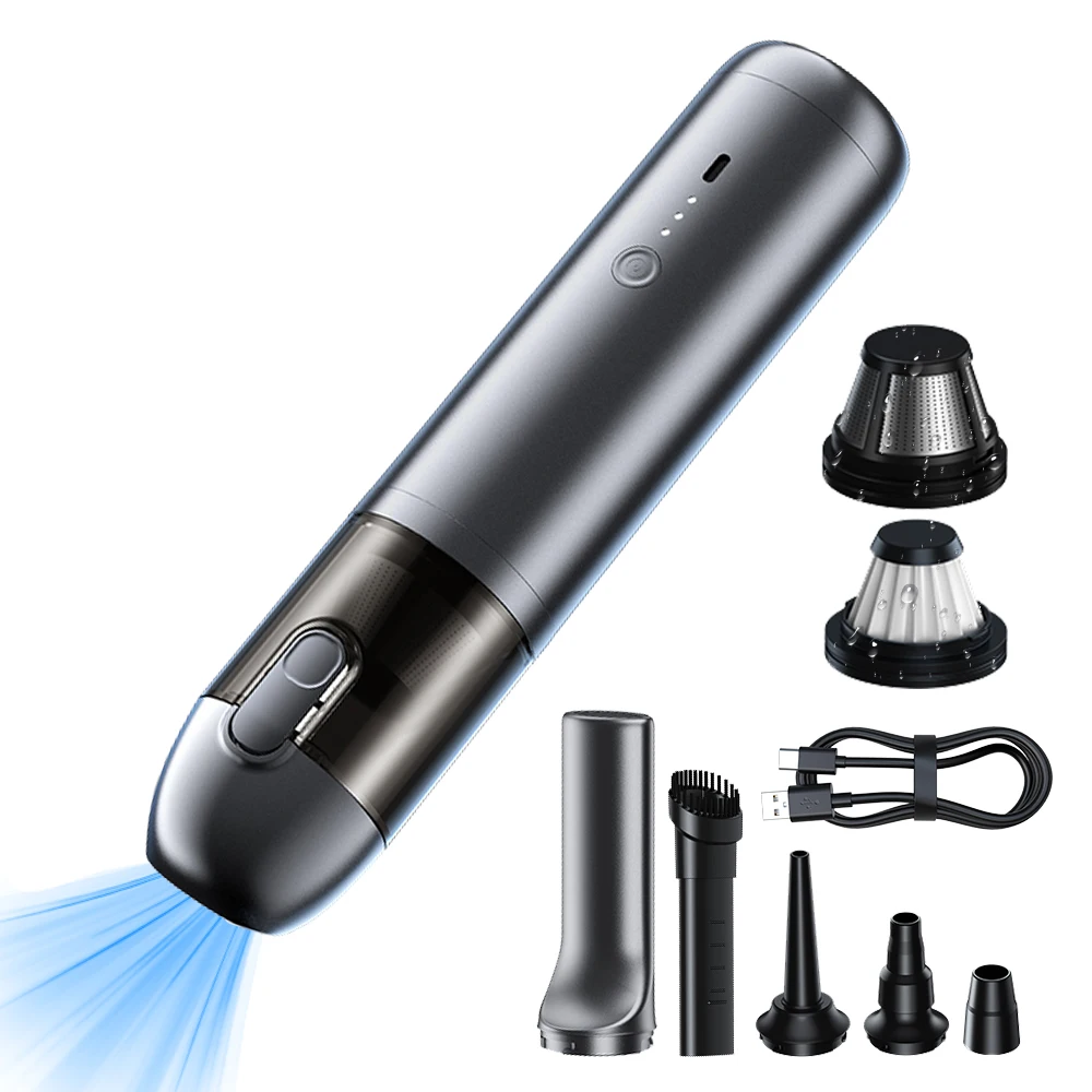Cordless 16kpa Vaccum Cleaner Type-c Fast Charging Dual Filtration Mini Handheld Vacuum
