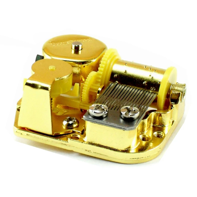 DIY 18 Note Gold Plated Windup Musical Mechanism Movement Clockwork Music Box Movement With Key Screws Castle In The Sky