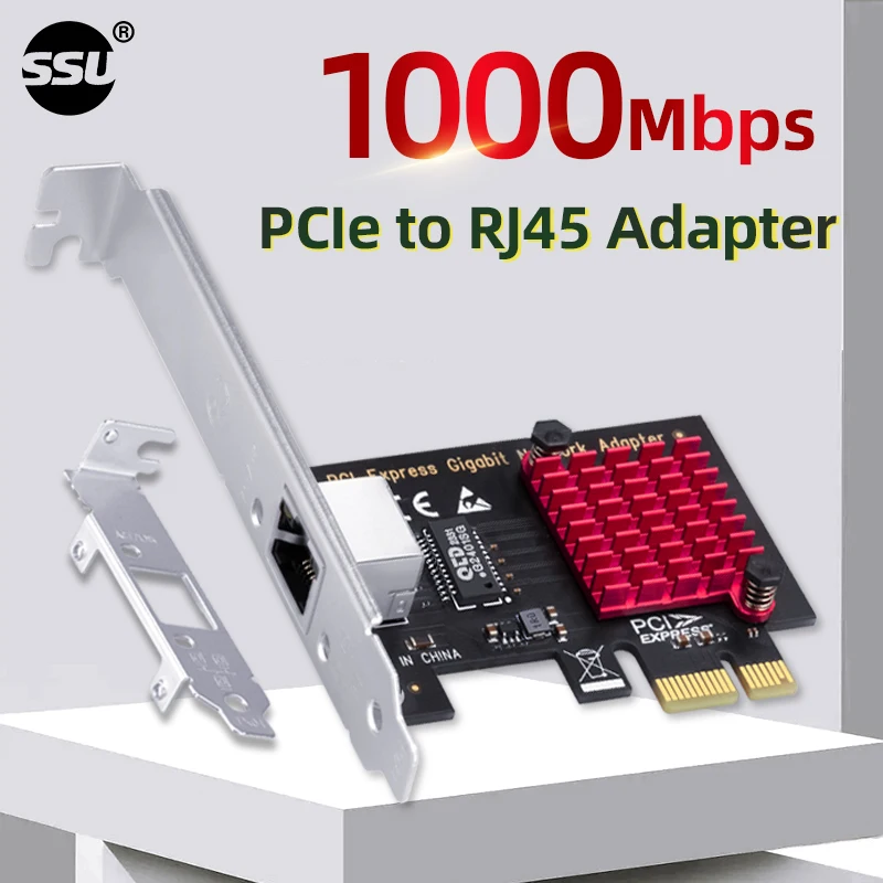 

SSU 1000Mbps PCIe to RJ45 network card RTL8111EH chip Gigabit Ethernet PCI Express converter 10/100/1000Mbps 1Gbps PC adapter