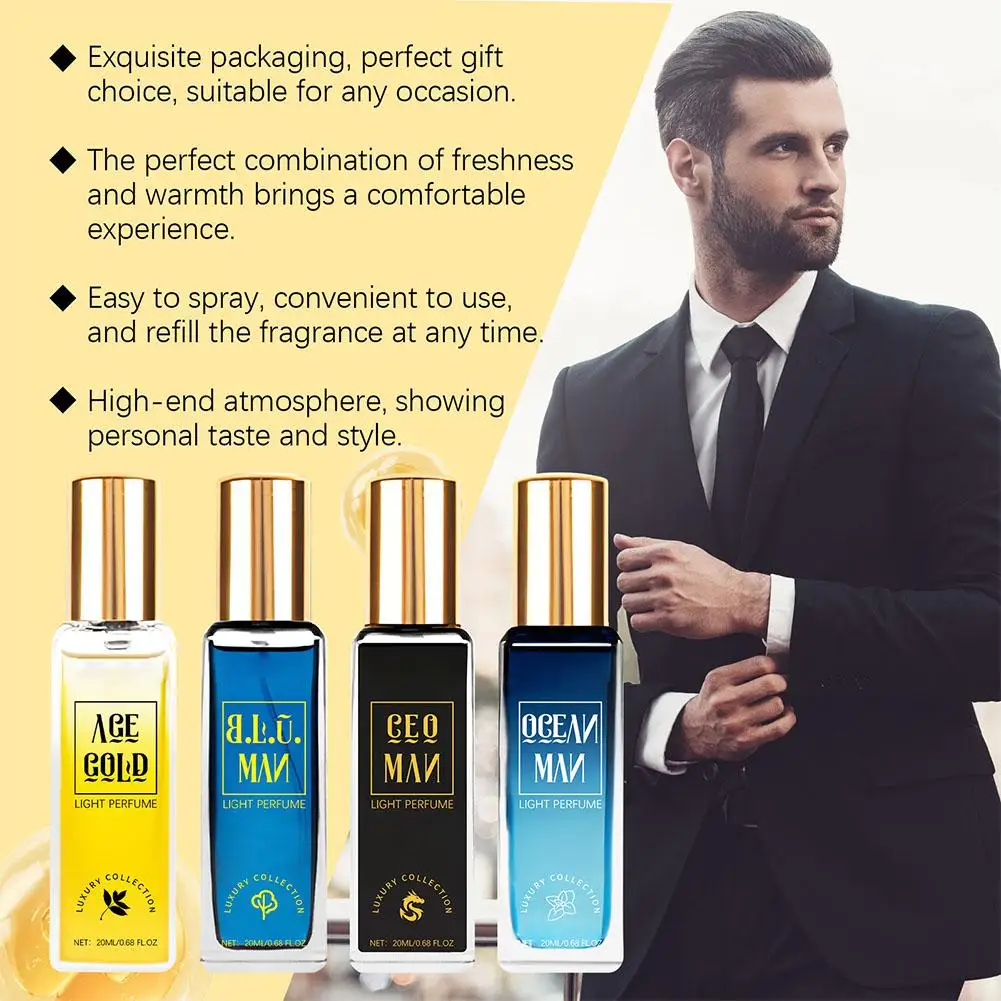 Men Perfume Spray Gift Box Four Piece Set Lasting Fragrance Cologne Ocean Scent Attracting Women Fresh Natural Charming Perfume