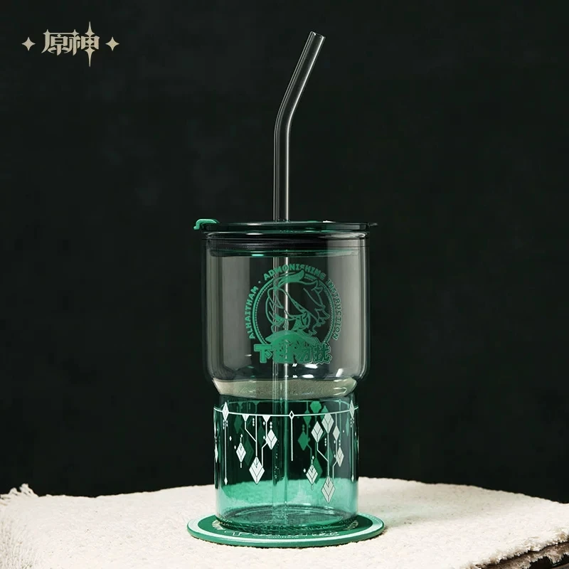 Genshin Impact Official El Haytham Theme Impressions Series Straw with a Lid Color Changing Water Cup Gift Set