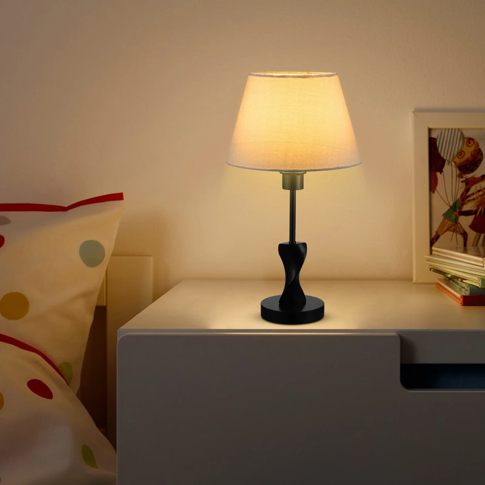 

Fabric Lamp Shade Table Lampshade Replacement Cloth Light Shade For Desk Lamp Bedside Decor Sturdy Wire Frame Simple Design