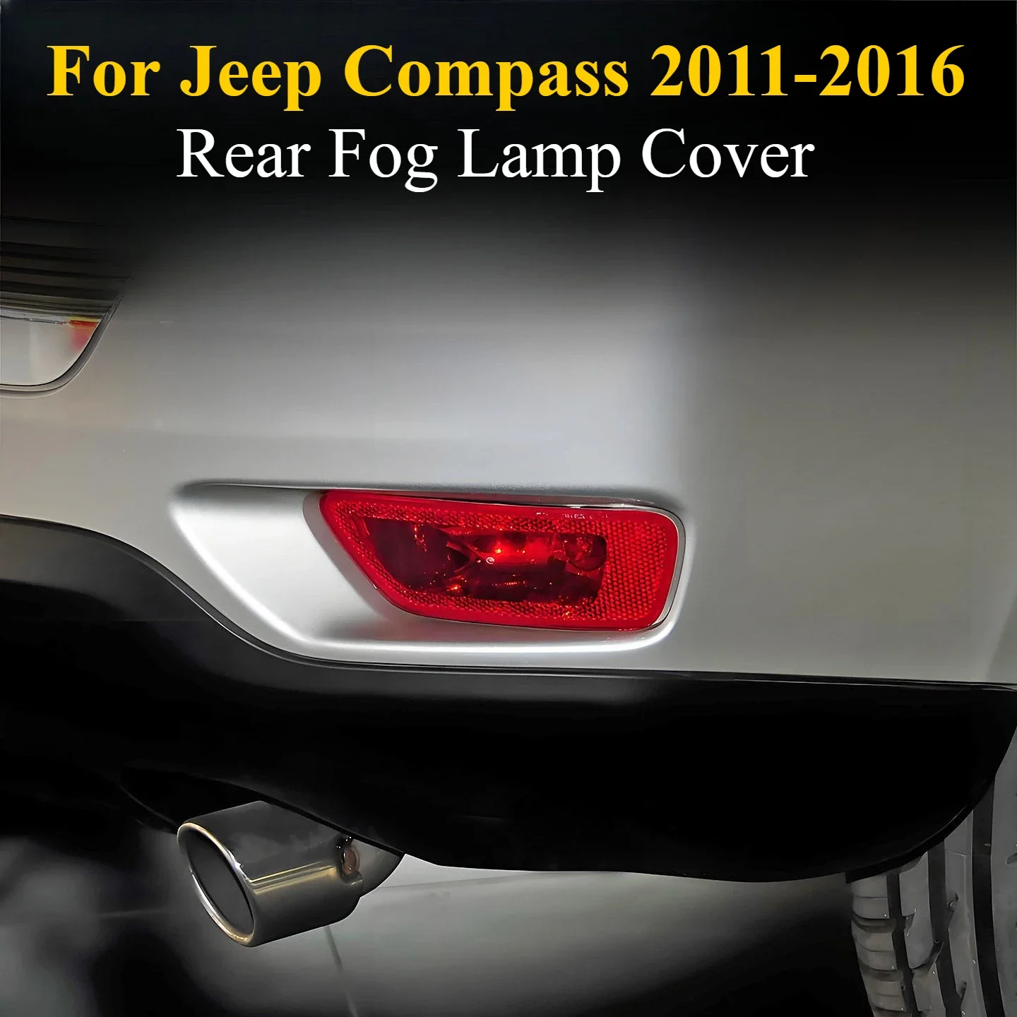 For Jeep Compass 2011-2016 Rear Fog Lamp Cover - Complete Assembly, Snap-On, No Bulb Body Trim Accessories