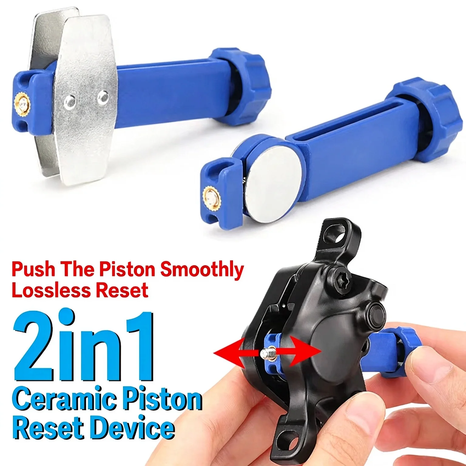 2in1 Bicycle Brake Pad Spreader Tool Durable Steel Rotatable Bike Oil Disc Piston Reset Hydraulic Brake Caliper Piston Extension