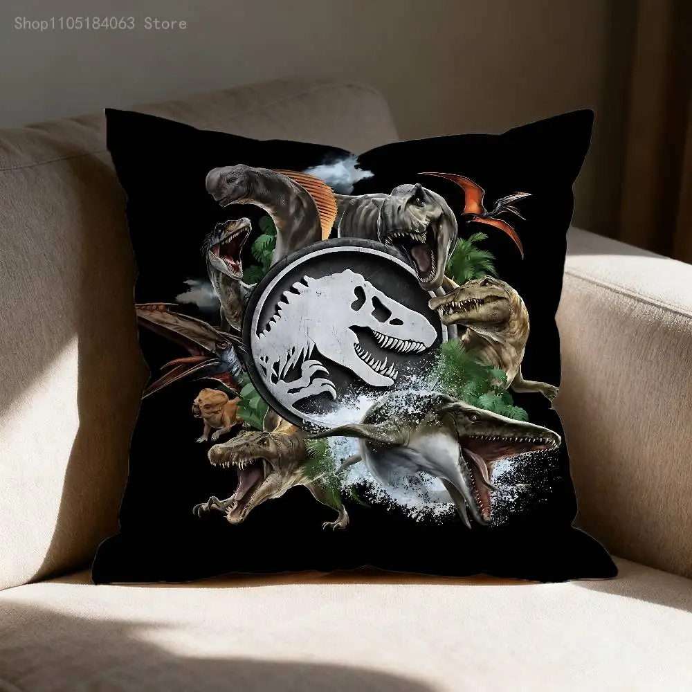 J-JurassicES Dinosaurs Throw Pillow Case For 30x30cm 40x40cm 45x45cm 50x50cm 55x55cm Square Sofa Pillowcase Shell