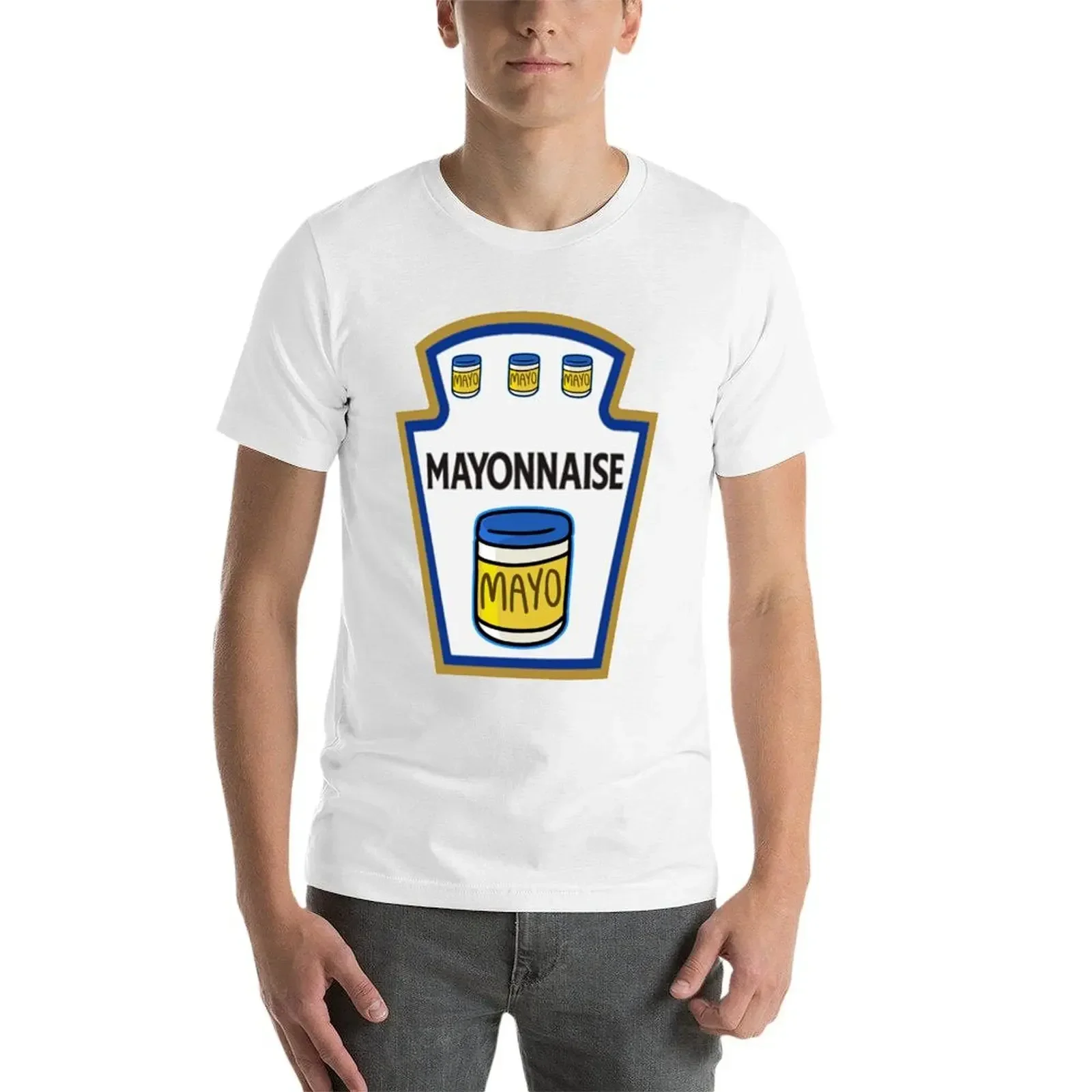 Disfraz de mayonesa, camiseta parodia, camiseta gráfica, tops bonitos vintage, ropa de anime, camisas de anime de gran tamaño para hombres