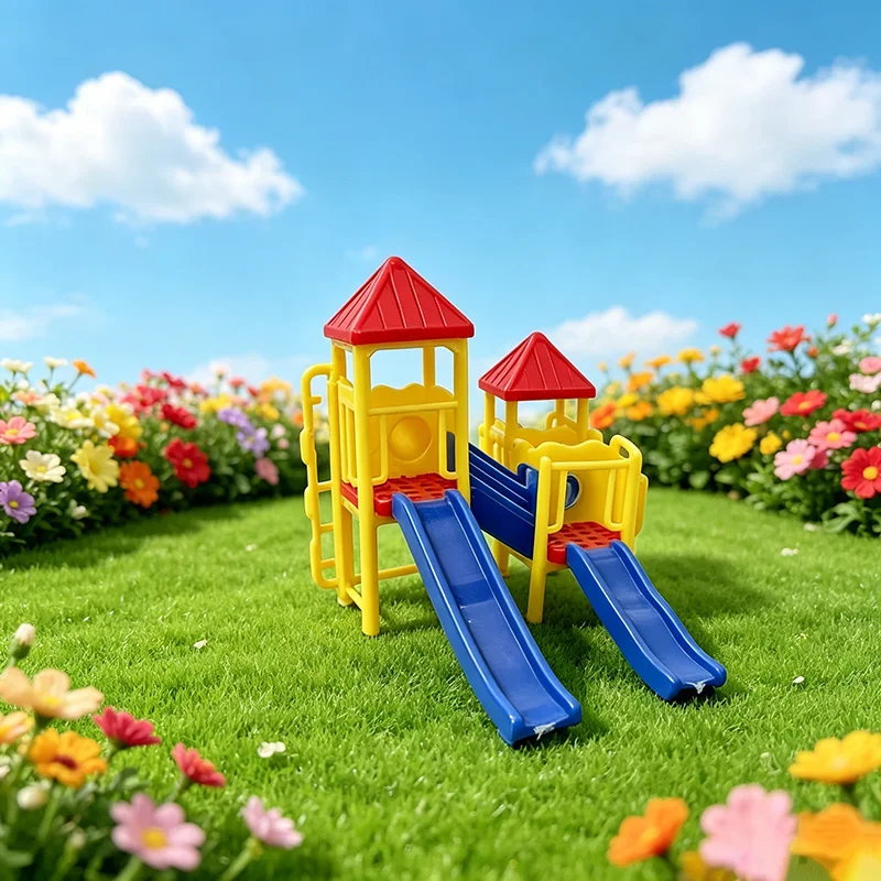 Zufällige Farbe 1 Stück Simulations-Mini-Rutsche Modell DIY Bausatz Sandtisch Spielplatz Szenerie Materialien Maßstab 1/75 1/150 Diorama-Sets – Detail 6