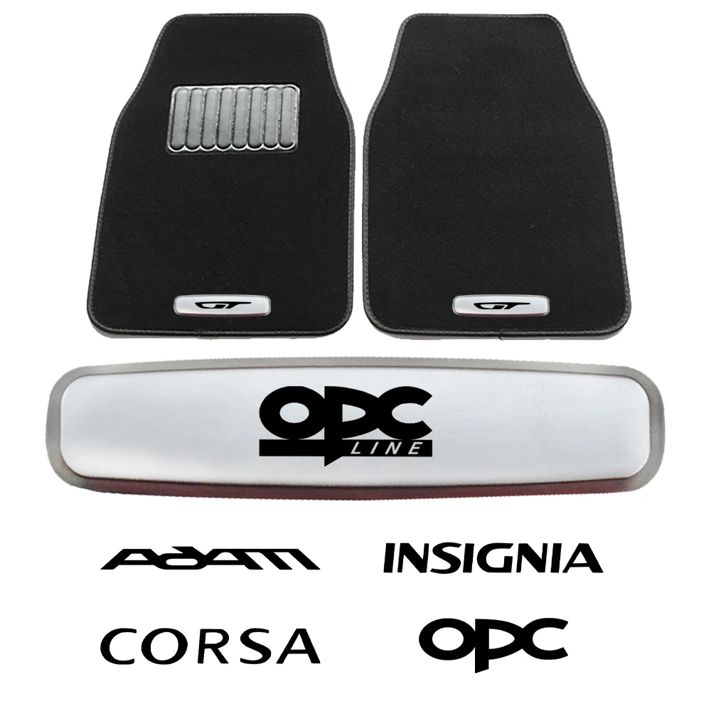 2 PCS Car Floor Mats Metal Emblem Stickers For OPEL VIVARO VITA SPEEDSTER MERIVA INSIGNIA GTC CORSA ASTRA GT AGILA OPC Line ADAM