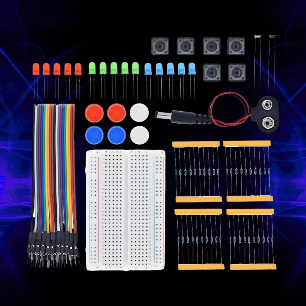 New Starter Kit USB LED Jumper Wire Button 3 Color LED Starter Kit 13 in 1 DIY Kit 400 Holes for Arduino for Uno R3