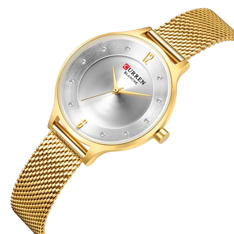 Curren 9036, женские часы с сетчатым ремешком, женские часы, водонепроницаемые кварцевые часы, модные повседневные часы
