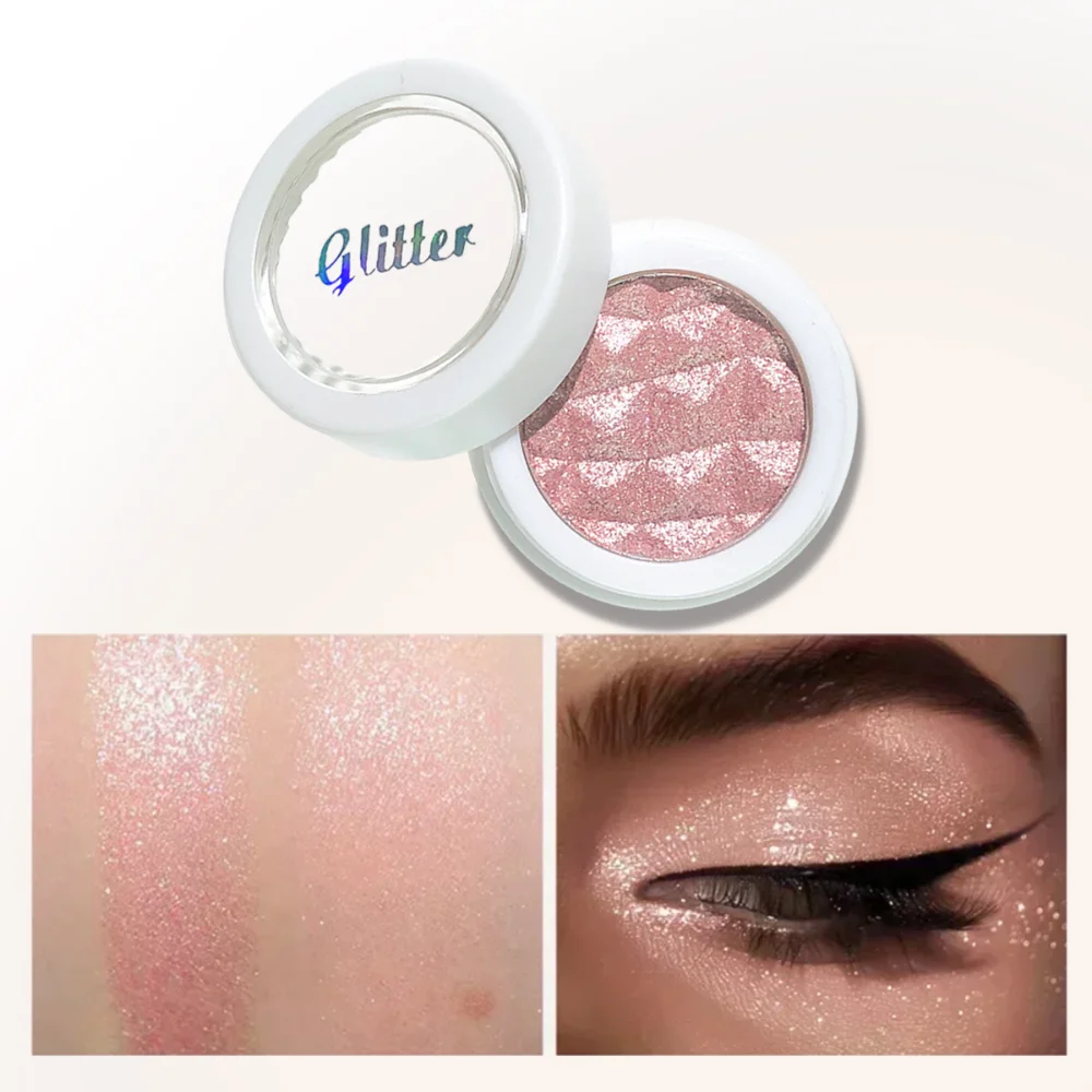 ダイヤモンド グリッター ハイライター アイシャドウ、顔と体用のシマー シングル カラー ジェル、明るくする、長持ち、防水、ホリデー