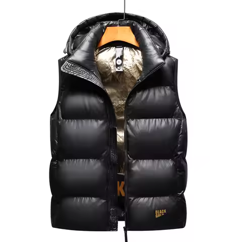 Thickened Warm Cotton Vests Comfortable Wind-Resistant Men Clothing With Hood Fashion Casual Style Coat Gift For Father Husband