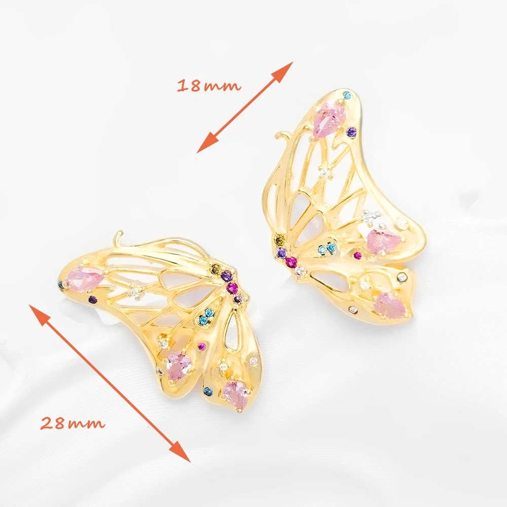 Earrings Butterfly Stylish Gift For Women New Bohemia Fine Jewelry In 925 Sterling Silver