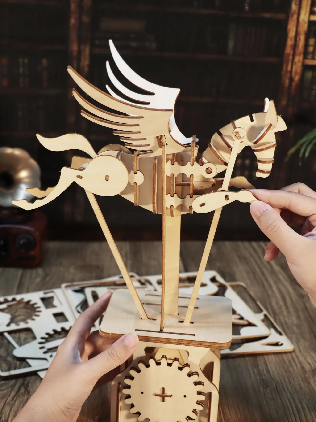 

Деревянный 3D-пазл Pegasus, Набор для творчества и рукоделия, креативное украшение, подарок на день рождения и Рождество