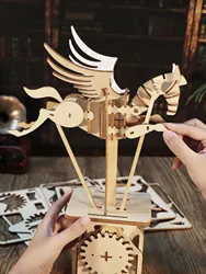 3D Wooden Puzzle Pegasus Diy Handmade Crafts Assembly Model Kits Creative Decoration Birthday and Christmas Gifts