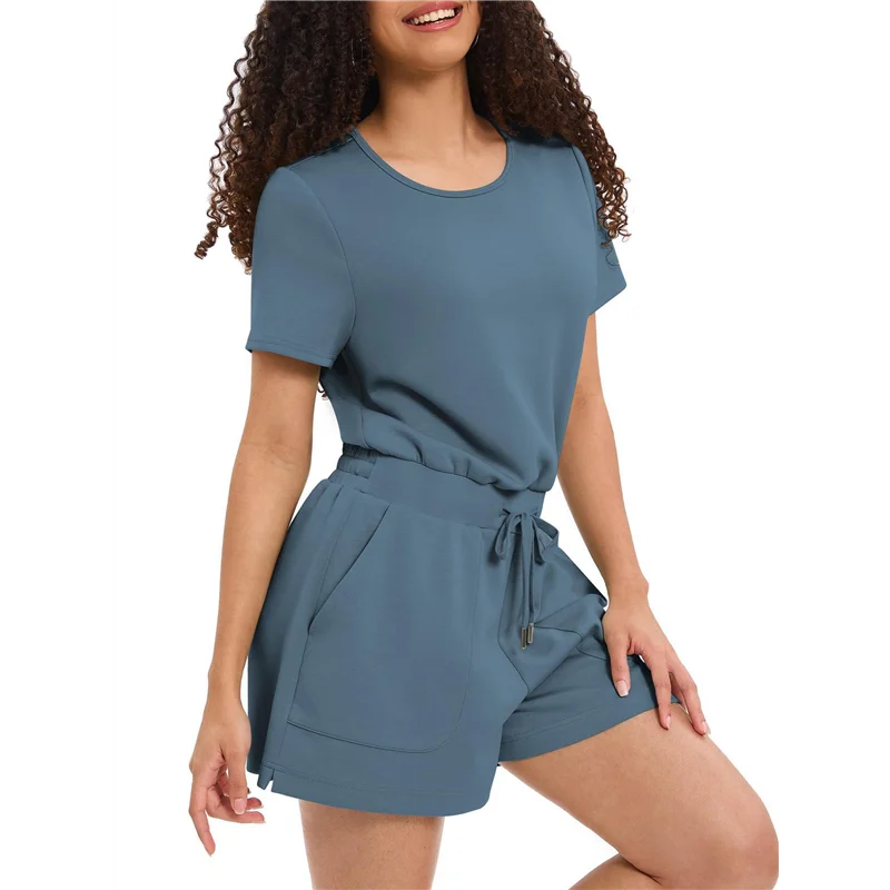 

CYL-Romper For Women Short Sleeve Summer T Shirt Jumpsuit Beach Vacation Travel Outfits 2025