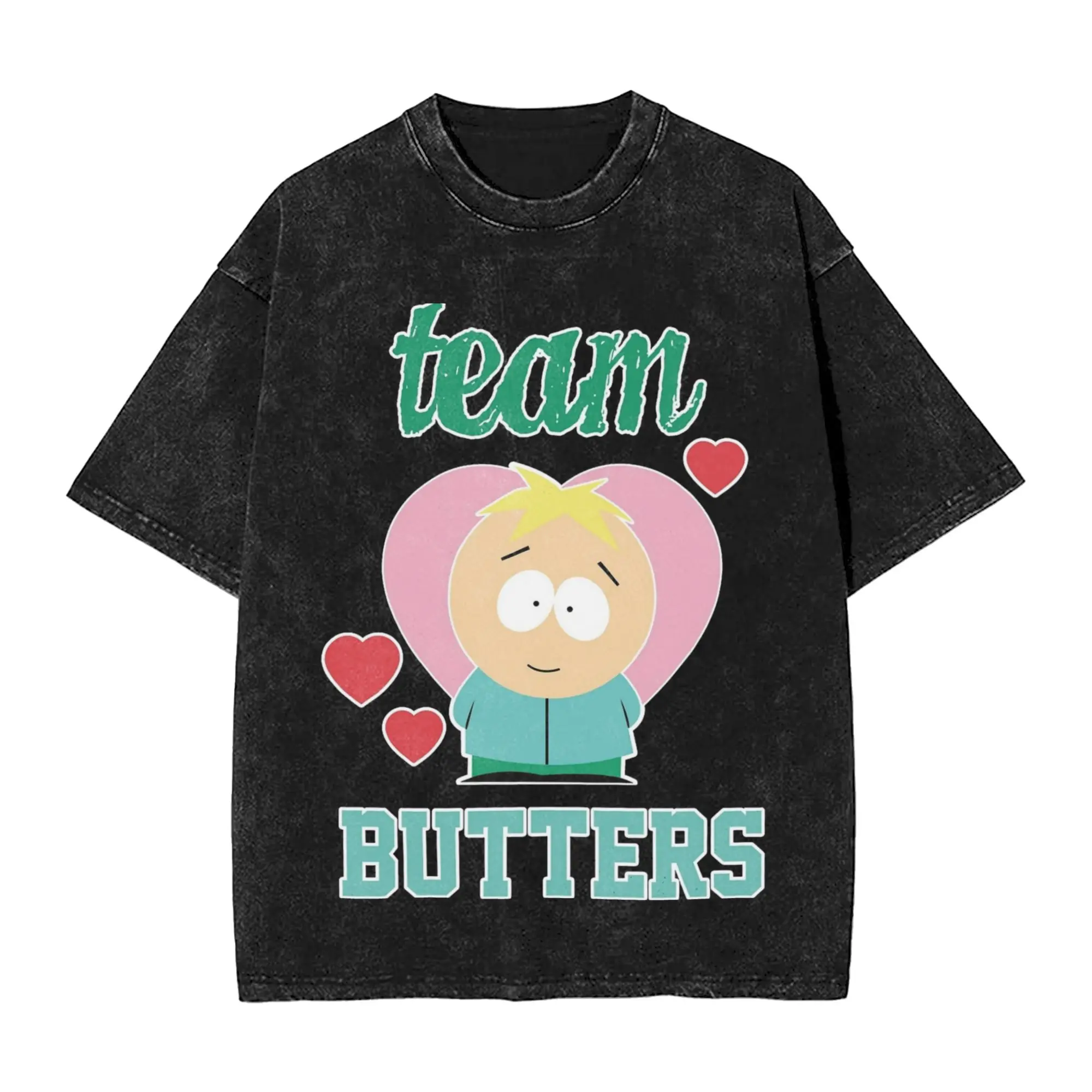 Southparks TEAM BUTTERS T Shirt Washed 100% Cotton High Street T-Shirt  Fashion for Men Women Tops Streetwear Printed Tops Tees