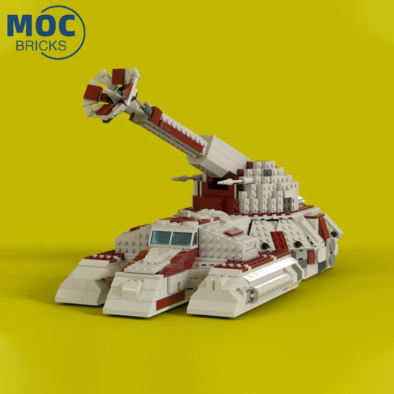 Nieuwe Ruimte Oorlog Serie Republiek Ruimteschip Tank Hoge Moeilijkheidsgraad Assembleren Bouwsteen Diy Bricks Onderwijs Kinderen Gift