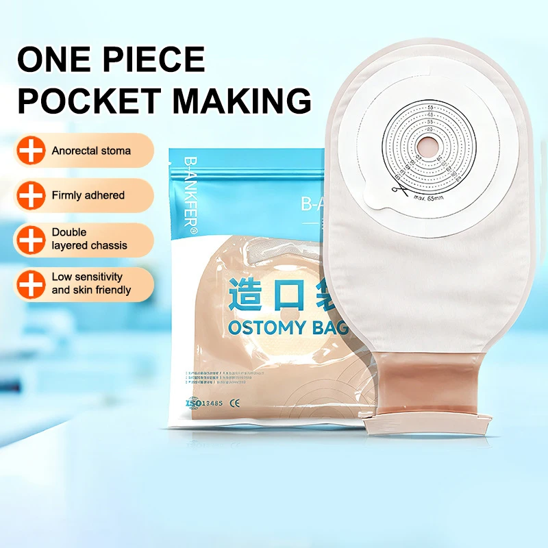 Мешки для стомы и колостомы с барьером, дренажные мешки из двух частей с обручем или застежкой-кнопкой для взрослых и детей, илеостомия, уход за стомой, 20-65 мм