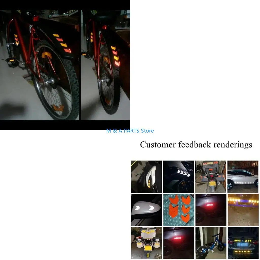 

U1JF 10Pcs Car Reflector Sticker Multi-Color Automobile Reflective Strip Auto Exterior Protect Accessories for Motorcycle