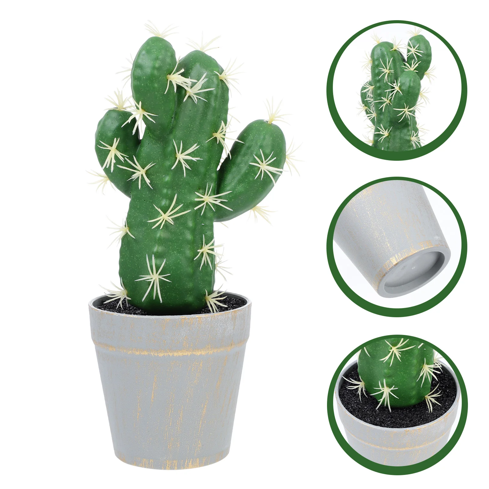 

Indoor Plants Potted Cactus Artificial Bonsai Decor Simulated Succulent Mini Fake Green Ornament Office