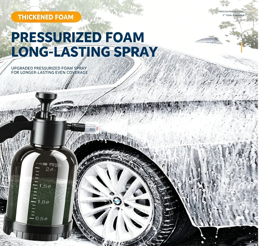 Hand Pump Foam Sprayer Bottle Portable Pressure Sprayer for Car Wash Garden Window Floor Household Cleaning