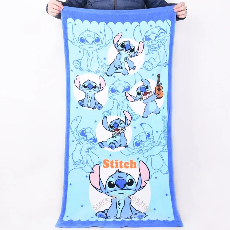 

Disney Cartoon Minnie Mickey Mouse Stitch Beach Towel Bathrobe Quick-Drying Bath Towel Boy Girl Christmas Gift 60x120cm