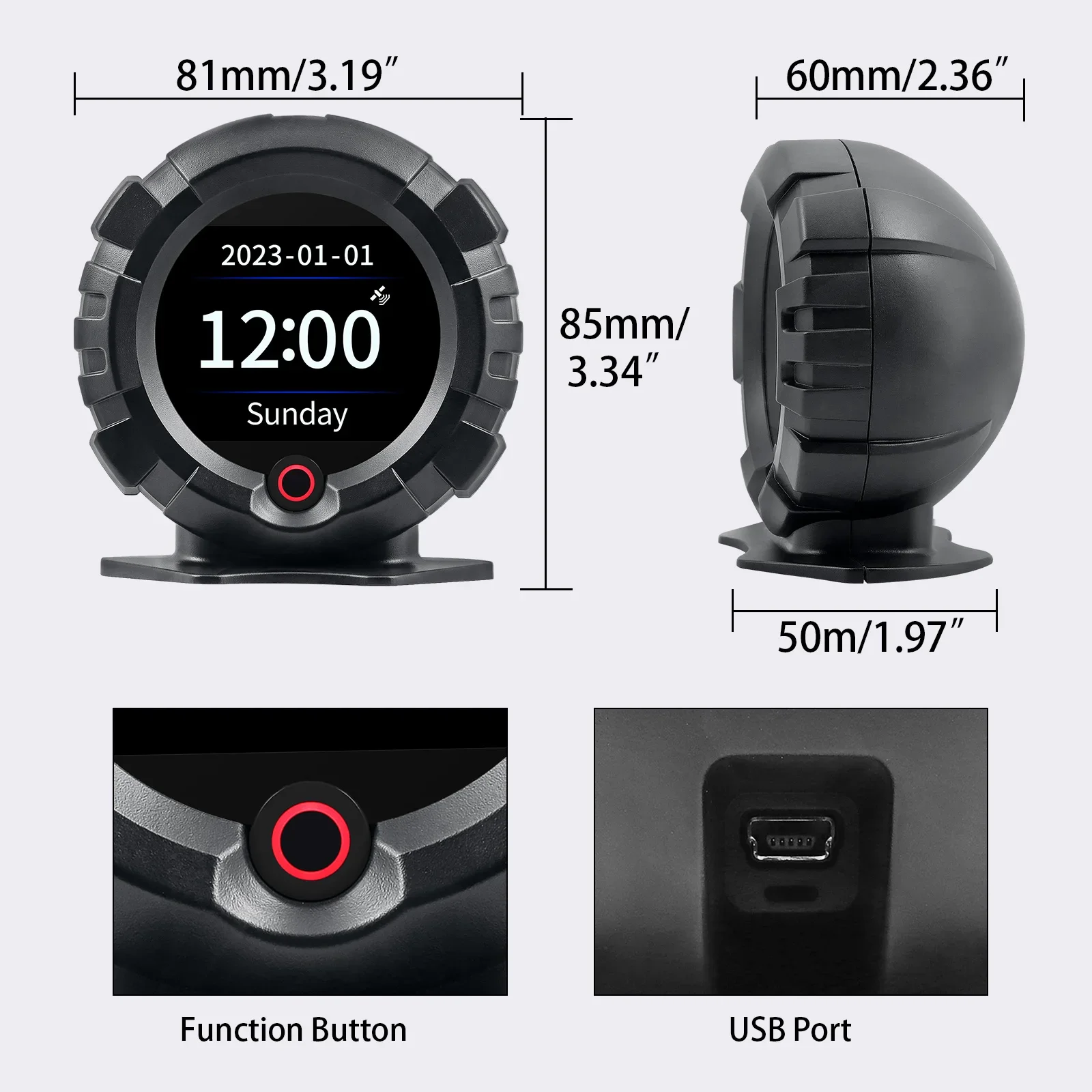 X95 GPS Head Up Display Car OBD for HUD Horizontal Slope Meter Inclinometer Speedometer Compass Tilt Angle Altitude Latitude