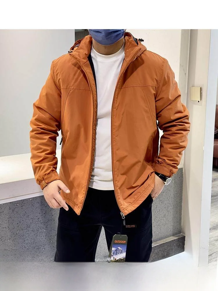 

Мужская утепленная куртка для активного отдыха с флисовой подкладкой, ветрозащитная, водонепроницаемая, со съемным капюшоном, стандартной длины