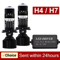 H7 LED H4 Y10POR LED Headlight Mini Lens Projector Hi/Low Beam LED H7 H4 Canbus Bulbs 12V 20000LM 6000K LHD for Cars Motorcycles