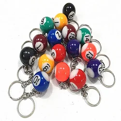 16Pcs Billiard Ball KeyChain Snooker Ball Key Rings Snooker Cue 25mm Resin Ball Jewelry Gift For Men Women 2023 New