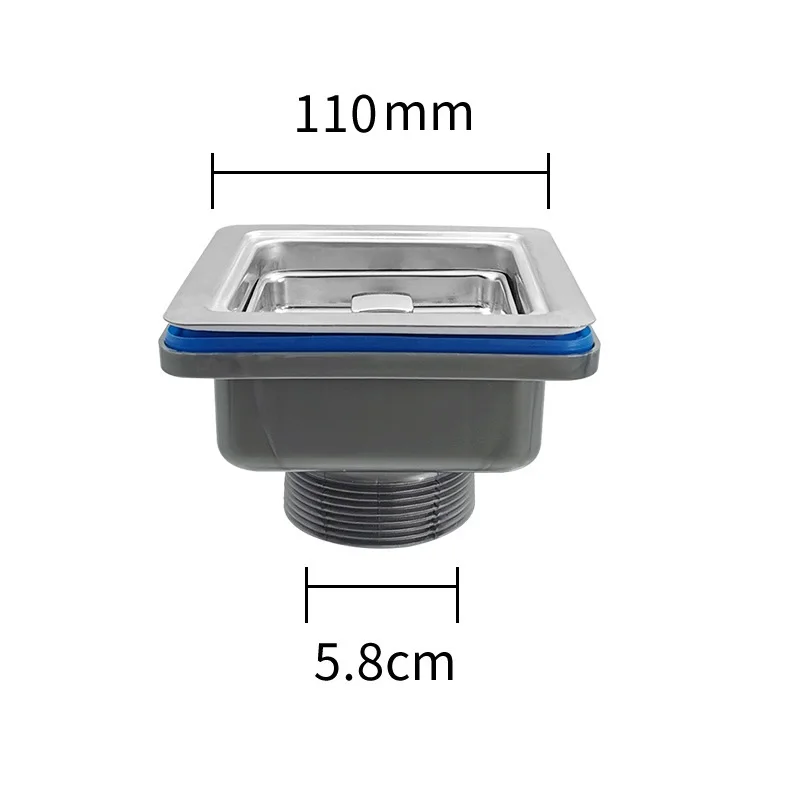 MTTUZK 114mm Kitchen Sink Square Drain  304 stainless steel Drainer For Sink Kitchen Sink 110mm Filter Drain lifting drain