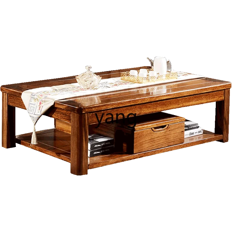 

LTT Modern Chinese Style Solid Wood Coffee Table Simple Black Walnut Coffee Table Living Room Tea Table