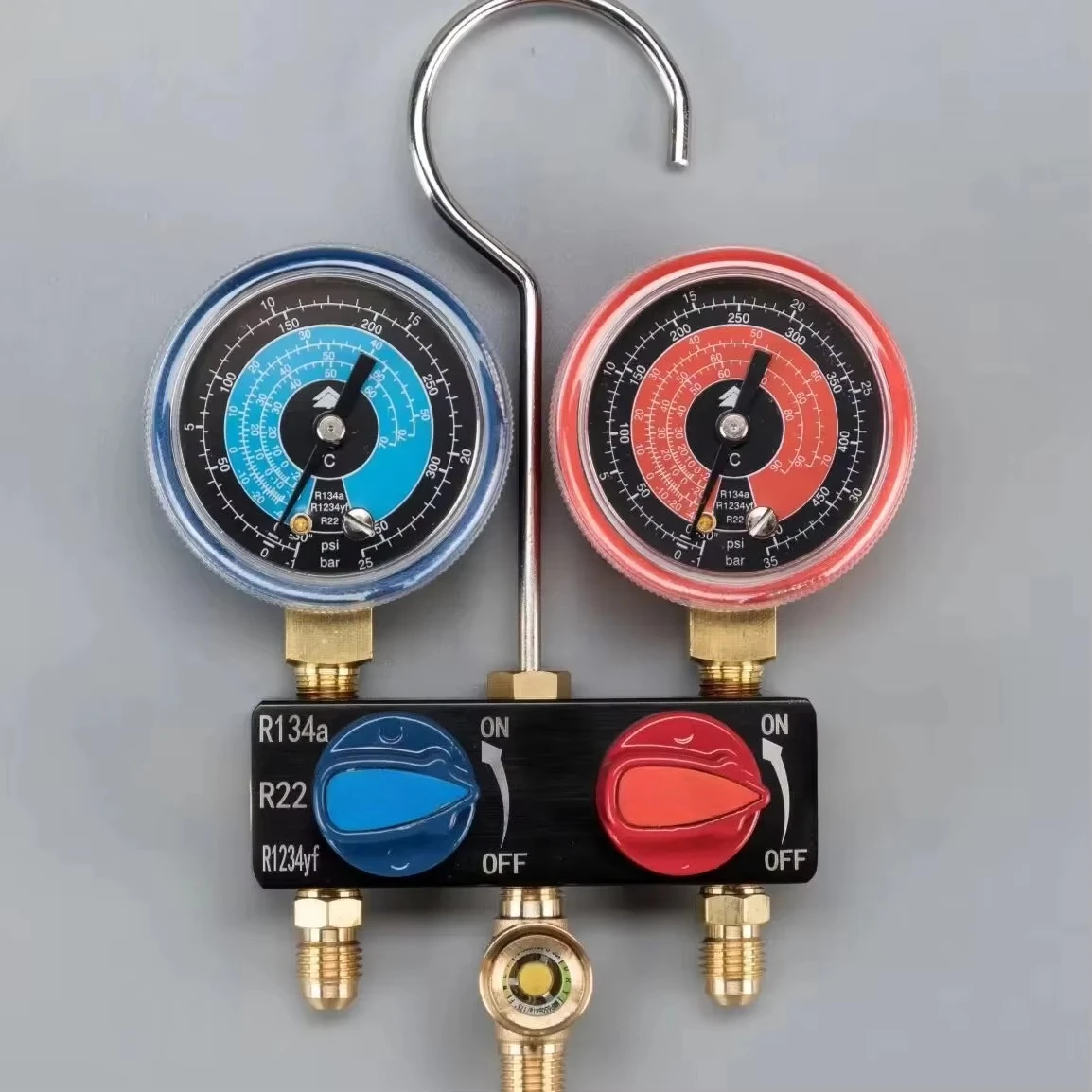 Compact Convenient HS-M01 HVAC Tool Digital Pressure Gauge Copper Aluminum 0-550psi for Refrigeration Heat Exchange