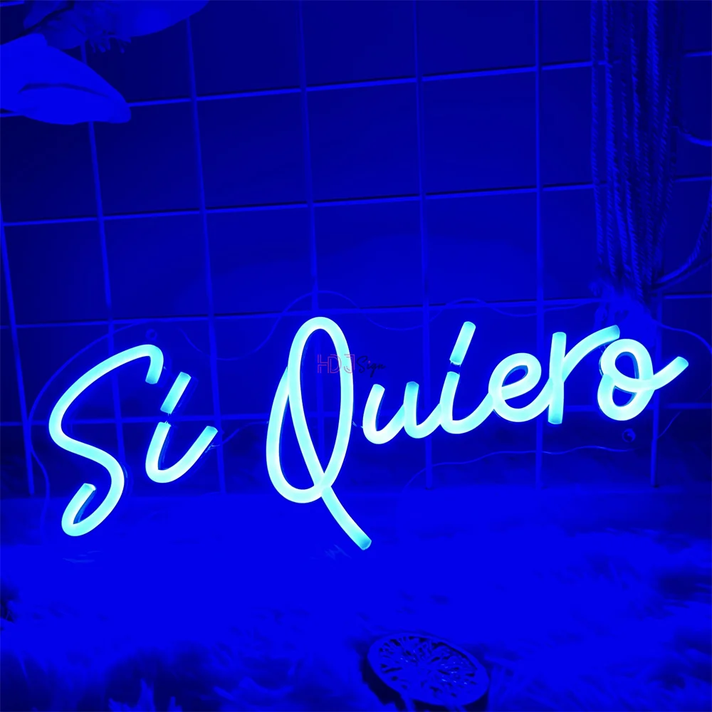 

Si quierq Neon Sign Room Wall Decor Spanish Language Neon Lights Led Lamps Sign Wedding Party Restaurant Decoration