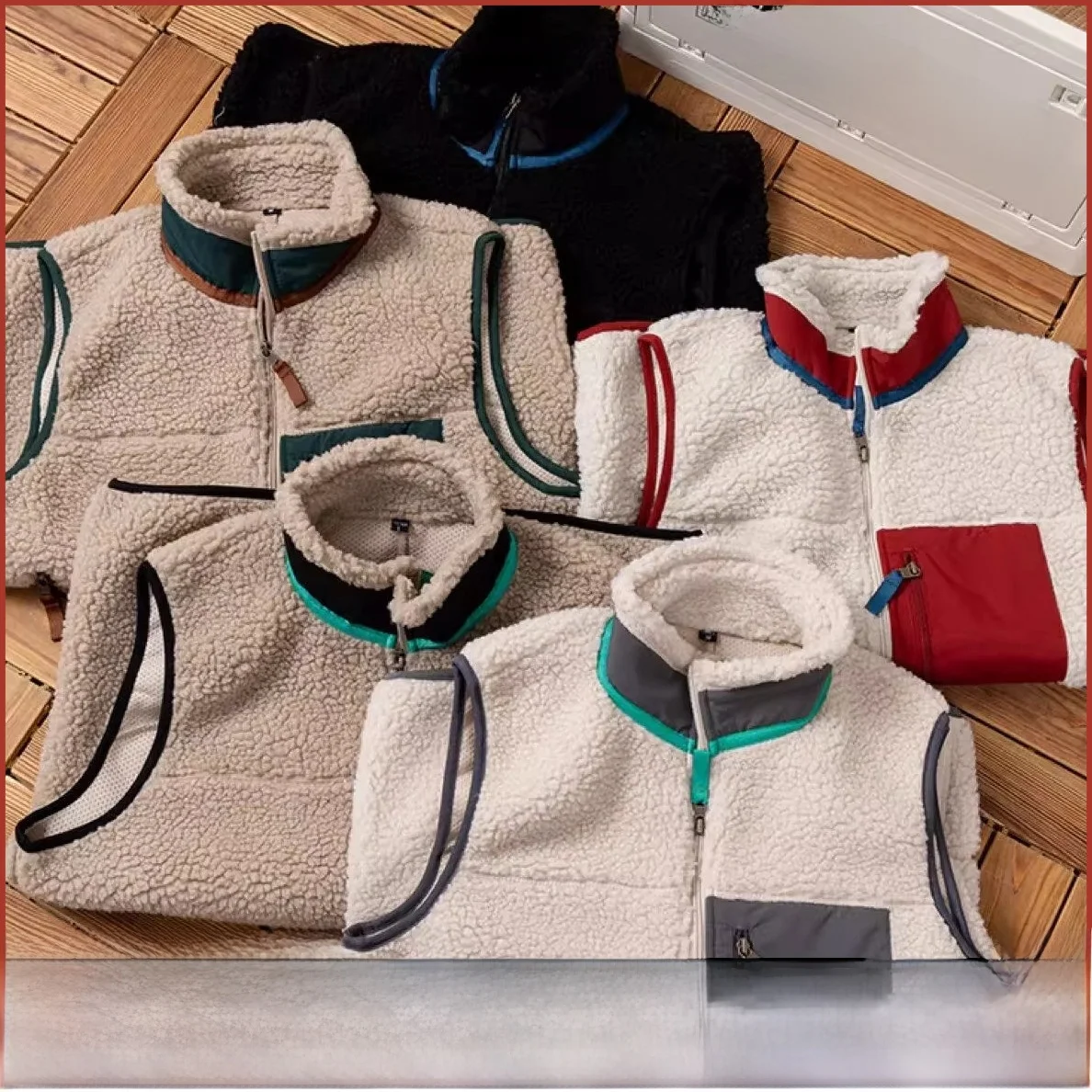 

ex Stand Collar Zipper Faux eepskin Fabric Warm Versatile Vest for Autumn Winter Outdoor Couples Faion Trend