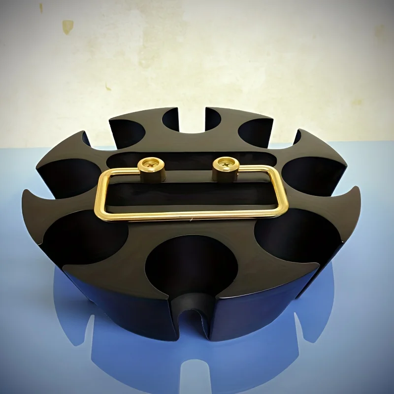 

8-hole rotatable poker chip tray, suitable for night parties, Texas Hold'em, family gaming entertainment, wooden poker chip empt