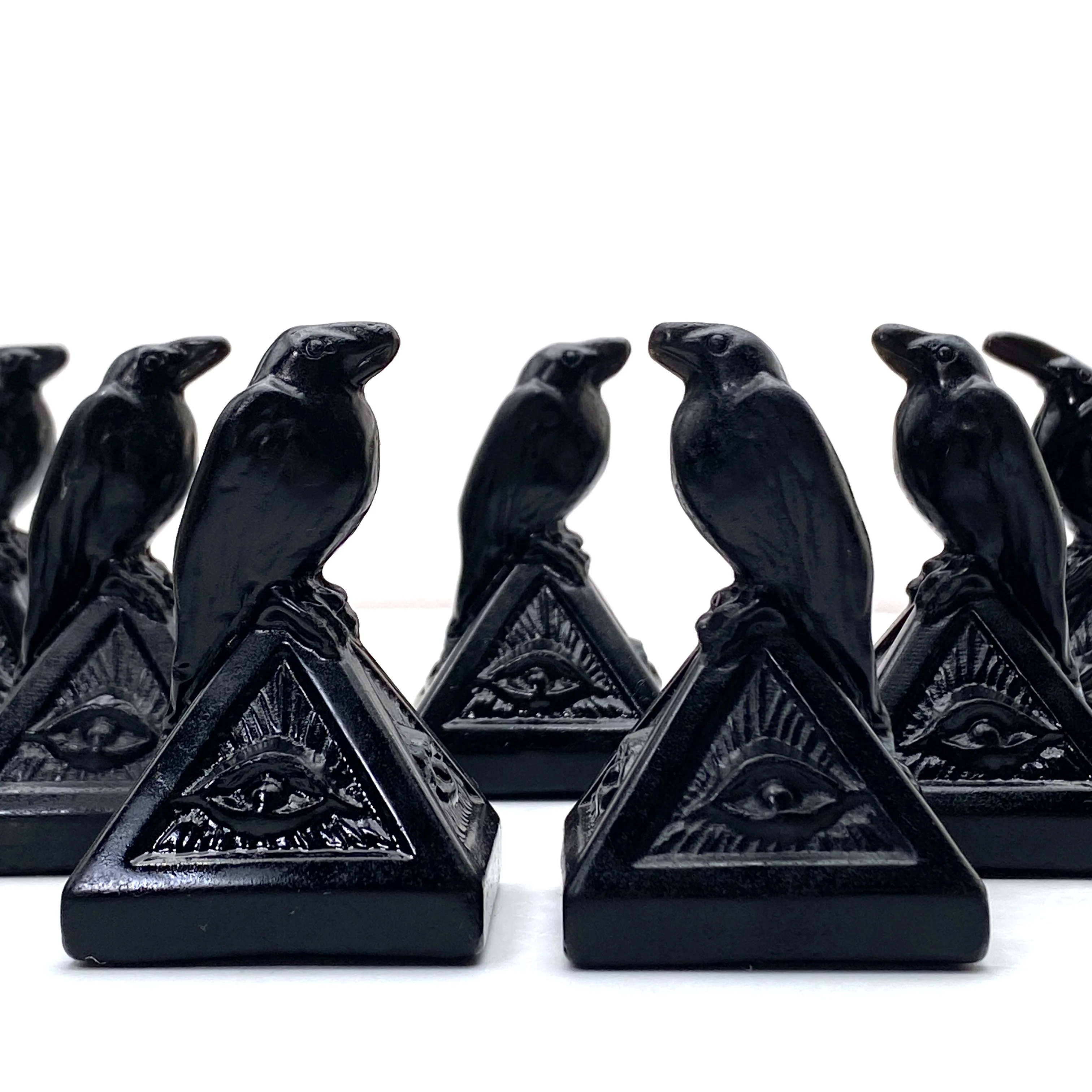 1 قطعة الهرم سبج مع عين بروفيدنس وتماثيل الغراب ، مثالية للهالوين ، عيد الفصح ، لهجة ديكور المنزل ، ديكور غامض