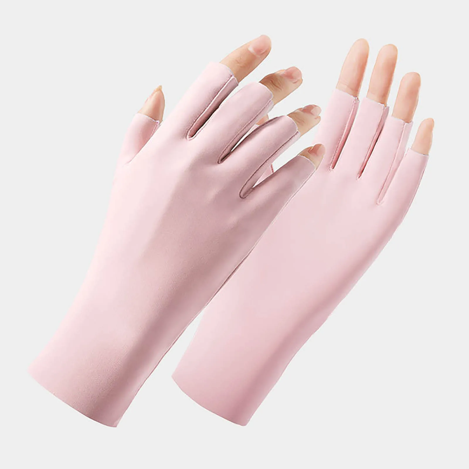 Guantes de protección solar UPF50 +, para lámpara de uñas de Gel, luz UV profesional, medio dedo