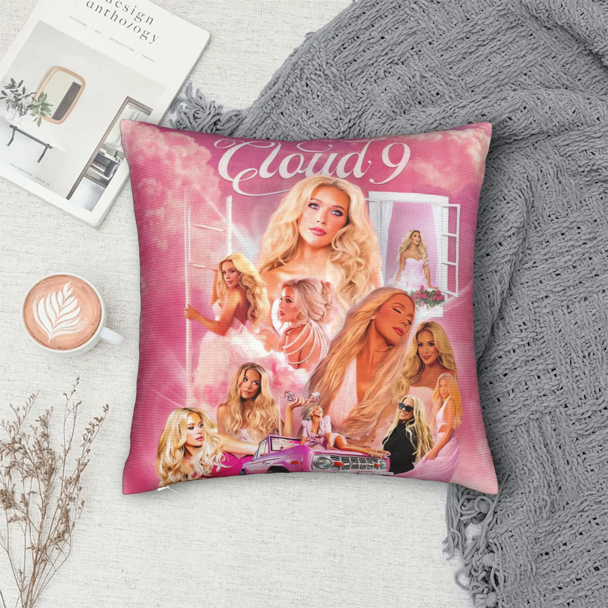 Office Megan Moroney Singer Cloud 9 Album Pillow Cover  Graphic Cushion Cover Funny Pillow Case For Sofa Home Decor