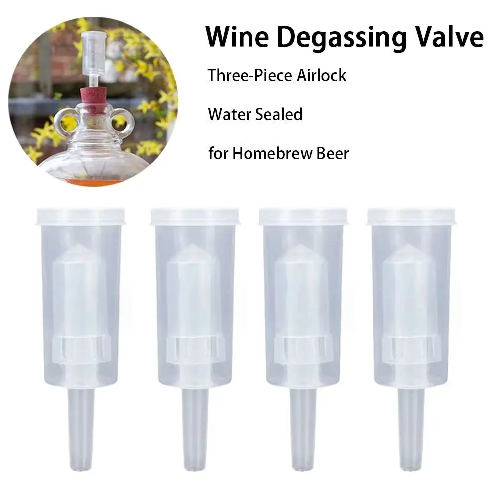 Three-Piece Airlock Wine Degassing Valve Water Sealed Multifunctional Beer Check Valve Wine Stoppers