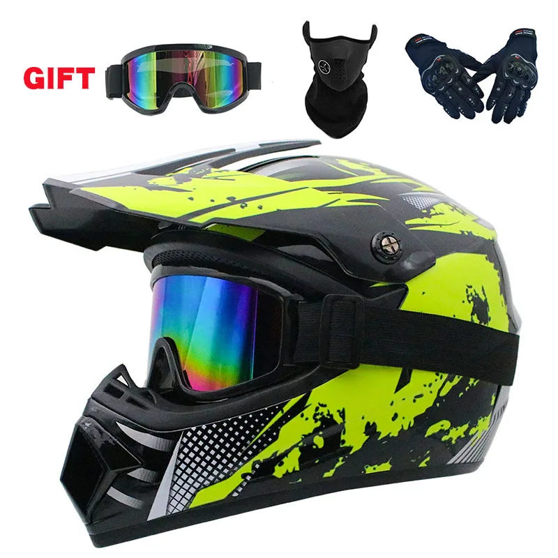 Profissional motocicleta motocross fora de estrada capacete dot racing casque moto helme com presente gratuito