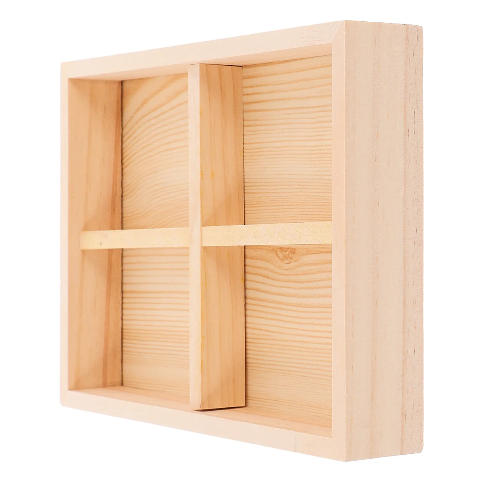 12 Grid Jewelry Tray Wooden Retro Compartment Divided Ring Bracelet Display Organizer Makeup Dresser Storage Holder