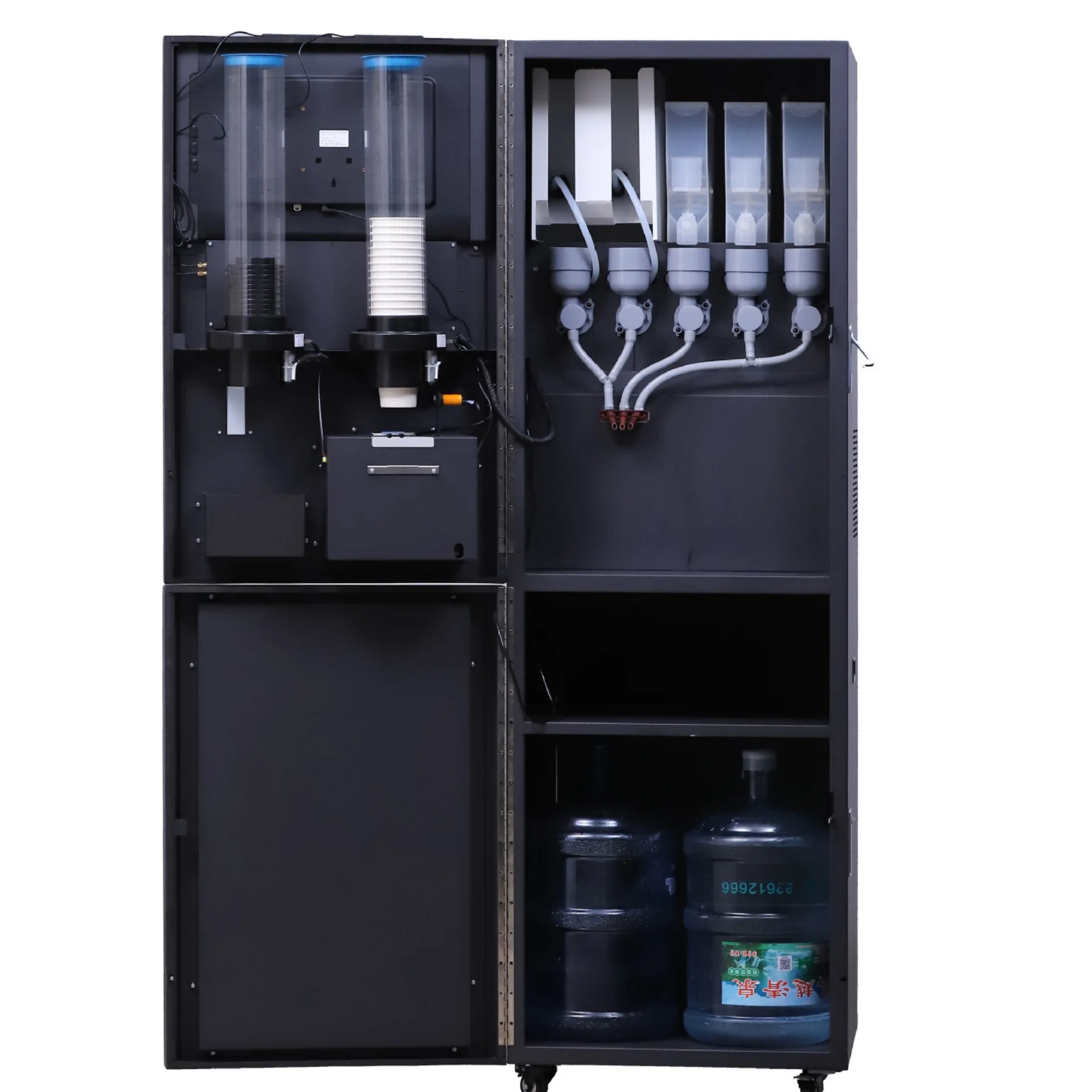 

50ST (3+2) Scanning Commercial Fully Automatic Self-service Unattended Milk Integrated Instant Espresso Coffee Maker Machine