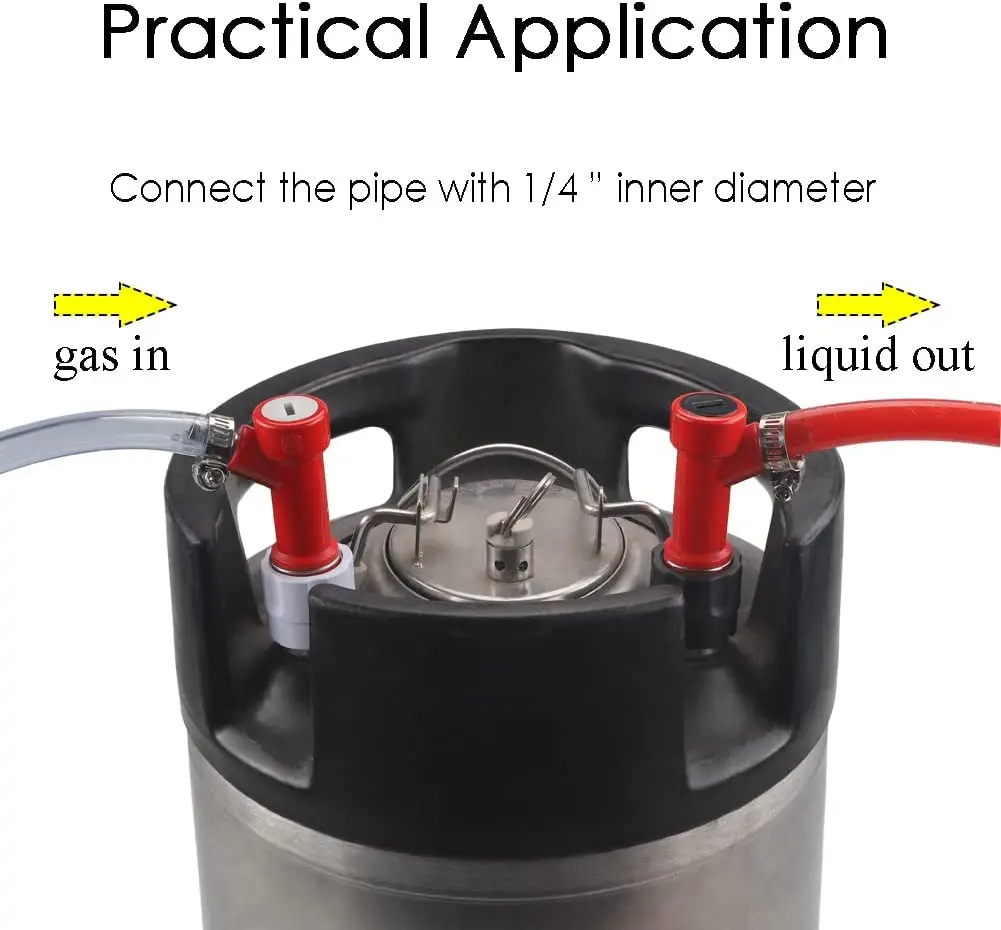 PERA Pin Lock MFL Fitting Pin Lock, Gas and Liquid Set, Quick Disconnect for Pin Lock, Keg Used for Home Brewing Beer